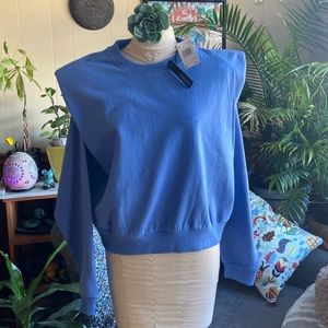 Buffalo David Bitton NWT size medium Indiana Padded Shoulder Sweatshirt blue